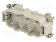 Connector: HDC; contact insert; male; CP; PIN: 6; 6+PE; size 77.27 ILME