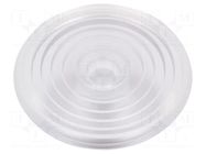 LED lens; round; plexiglass PMMA; transparent; H: 23.6mm; Ø: 69.8mm LEDIL