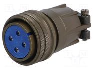 Connector: circular; plug; for cable; PIN: 4; female; soldering; 97 AMPHENOL