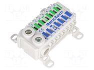 Splice terminal: distribution block; 76A; 690V; blue/green; TS35 ENCITECH
