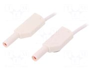 Test lead; 32A; banana plug 4mm,both sides; Len: 1m; white STÄUBLI