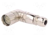 Connector: M23; plug; PIN: 19(3+16); female; soldering; for cable BULGIN