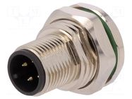 Connector: M12; socket; PIN: 4; male; 250V; IP67; THT; 4A BULGIN