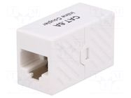 Coupler; socket; Cat: 6a; unshielded; 8p8c; RJ45 socket x2; white LOGILINK