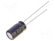 Capacitor: electrolytic; low ESR; THT; 47uF; 35VDC; Ø6.3x11.2mm PANASONIC