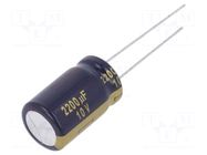 Capacitor: electrolytic; low ESR; THT; 2200uF; 10VDC; Ø12.5x20mm PANASONIC