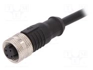 Connector: M12; plug; PIN: 4; female; D code-Ethernet; IP67; 250V; 4A 