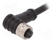 Connector: M8; female; PIN: 3; angled; plug; 3A; IP67; 60V; 1m BULGIN