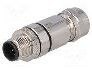 Connector: M12; plug; PIN: 5; male; B code-Profibus; for cable; IP67 BULGIN