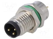 Connector: M8; male; PIN: 3; 60V; IP67; socket; 3A BULGIN