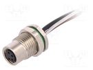Connector: M8; female; PIN: 4; for panel mounting,front side nut BULGIN