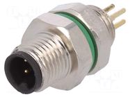 Connector: M5; socket; male; THT; PIN: 4; IP67; 60V; 1A BULGIN