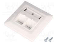 Case; socket; Keystone; white; plaster embedded,snap fastener LOGILINK