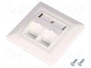 Case; socket; Keystone; white; plaster embedded,snap fastener LOGILINK