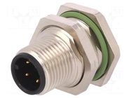 Connector: M12; socket; PIN: 4; male; THT; Type: with mounting nut LUMBERG AUTOMATION