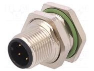 Connector: M12; socket; PIN: 4; male; THT; Type: with mounting nut LUMBERG AUTOMATION