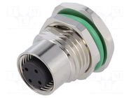 Connector: M12; socket; PIN: 4; female; 250V; IP67; THT; 4A BULGIN