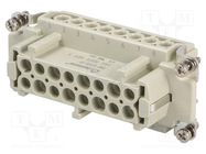 Connector: HDC; contact insert; female; DE; PIN: 16; 16+PE; 16A; 500V DEGSON ELECTRONICS