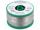 Soldering wire; Sn95Ag4Cu1; 0.5mm; 0.25kg; lead free; reel; 217°C STANNOL