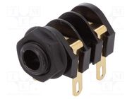 Socket; Jack 6,3mm; female; mono,with double switch; ways: 2; S2 CLIFF