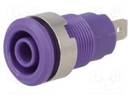 Connector: 4mm banana; socket; 24A; 1kV; Cutout: Ø12.2mm; violet STÄUBLI