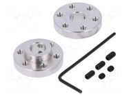 Bracket wheel; Kit: adapter,allen wrench,mounting screws; 2pcs. POLOLU