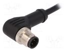 Plug; M12; PIN: 4; male; D code-Ethernet; IP67; 250V; 4A; angled; 1m BULGIN