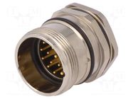 Connector: M23; socket; PIN: 19(3+16); male; soldering; straight BULGIN