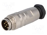 Connector: M16; plug; male; soldering; for cable; PIN: 6; 5A; 125V 