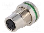 Connector: M8; female; PIN: 3; 60V; IP67; socket; 3A BULGIN