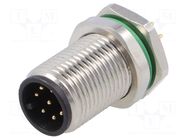 Connector: M12; socket; PIN: 8; male; 30V; IP67; THT; 2A BULGIN