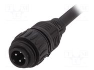 Connector: circular; plug; PIN: 4; male; cables; ECOMATE (C016) AMPHENOL