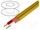 Wire: microphone cable; 2x0.25mm2; yellow; OFC; -15÷70°C; PVC TASKER