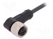 Connection lead; M12; PIN: 3; angled; 2m; plug; 250VAC; 4A; -25÷80°C LAPP