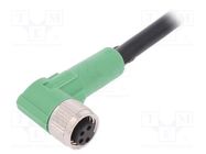 Connection lead; M8; PIN: 4; angled; 5m; plug; 30VAC; 4A; SAC; PVC 