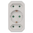 Multiple Socket SCHUKO 2× rectangular + 1× round, white, EMOS