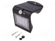 Solar LED lamp; 1.5W; Body dim: 144.5x96x79mm; IP65; 220lm Goobay