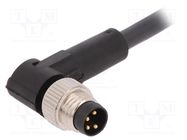 Connection lead; M8; PIN: 4; angled; 2m; plug; 60VAC; 4A; -25÷80°C LAPP
