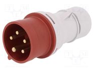 Connector: AC supply 3-phase; plug; male; 16A; 400VAC; IEC 60309 PAWBOL