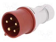 Connector: AC supply 3-phase; plug; male; 32A; 400VAC; IEC 60309 PAWBOL