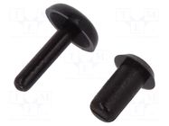 Rivet; polyamide; L.rivet: 4mm; black; dismountable,push-in DREMEC