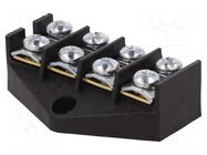 Terminal block; screw terminal; 10mm2; 57A; ways: 4; terminals: 8 PAWBOL