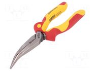 Pliers; insulated,curved,half-rounded nose; steel; 200mm; 1kVAC WIHA