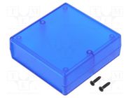 Enclosure: with panel; 1593; X: 74mm; Y: 75mm; Z: 27mm; ABS HAMMOND