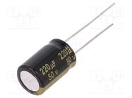 Capacitor: electrolytic; low ESR; THT; 220uF; 50VDC; Ø10x16mm; ±20% PANASONIC