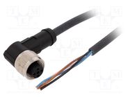 Connection lead; M12; PIN: 4; angled; 10m; plug; 250VAC; 4A; -25÷80°C LAPP