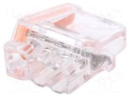 Quick splice; 24A; 450V; for cable; spring clamp; orange; ways: 1 PAWBOL