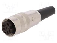 Connector: M16; plug; female; soldering; for cable; PIN: 8; 5A; 60V LUMBERG