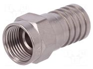 Connector: F; plug; male; crimped (hex); for cable; straight; 75Ω CABELCON