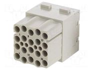 Connector: HDC; module; female; 16A; 500V; Han-Modular®; PIN: 20 HARTING